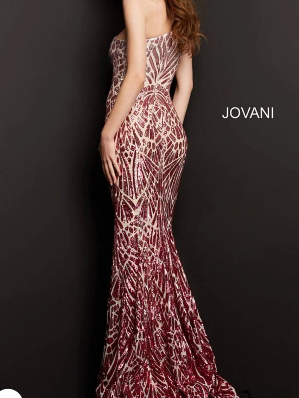 Jovani 06469 Ombre Pink/Fuschia Sequin Prom Dress - Picture 2 of 3